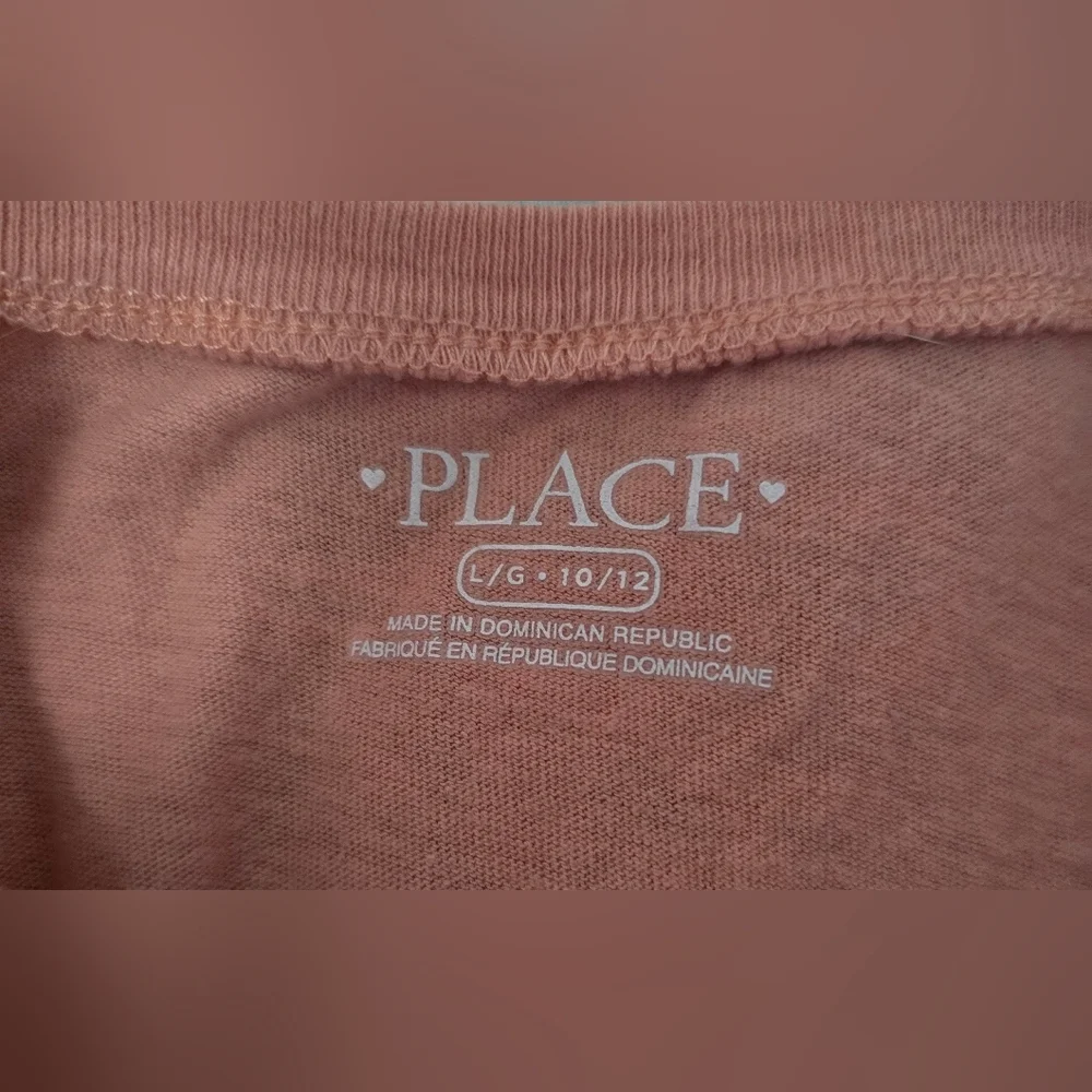 Children's Place Orange Fall Pumpkin Latte Casual Girls Tee Shirt Large